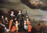 Nicolaes maes, captain job jansz cuyter and his family